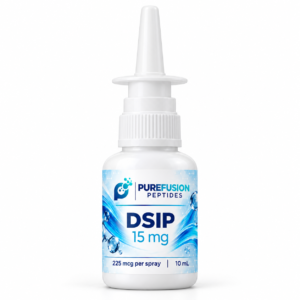 Purefusion DSIP 15 mg, 10 mL white spray bottle, front view